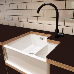 Formica Night Shade F8243 Matte58 1 side Birch Ply Worktop (Pair) 2x3030x640x32mm