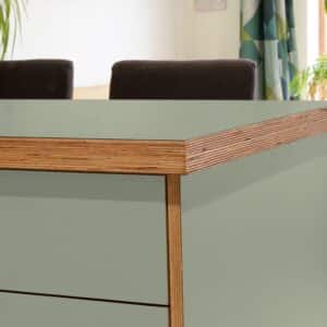 Formica Ocean Grey F7853 Matte58 Laminate 1 side Birch Ply Worktop Island  3030x1200x32mm