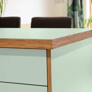 Formica Opal F2966 Matte58 Laminate 1 side Birch Ply Worktop Island  3030x1200x32mm