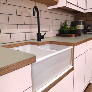 Formica Otter F3202  Matte58 Laminate 1 side Birch Ply Worktop (Pair) 2x3030x640x32mm