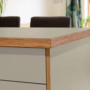 Formica Oyster Grey F7929 Matte58 Laminate 1 side Birch Ply Worktop Island  3030x1200x32mm