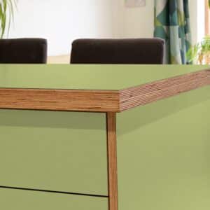 Formica Pale Olive F3007  Matte58 Laminate 1 side Birch Ply Worktop Island  3030x1200x32mm