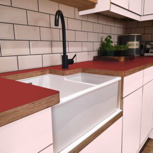 Formica Paprika F2005 Matte58 Laminate 1 side Birch Ply Worktop (Pair) 2x3030x640x32mm