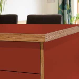 Formica Paprika F2005 Matte58 Laminate 1 side Birch Ply Worktop Island  3030x1200x32mm