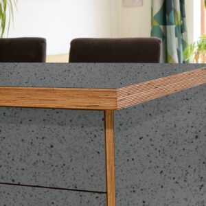Formica Retro Grey Chip F8372 NDF Smooth  Laminate 1 side Birch Ply Worktop Island  3030x1200x32mm