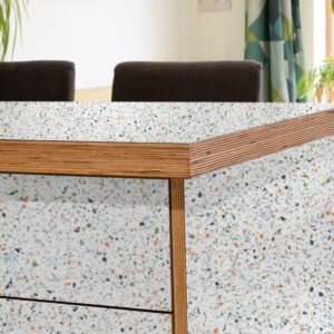Formica Retro Spectra Chip F8381 NDF Smooth  Laminate 1 side Birch Ply Worktop Island  3030x1200x32mm