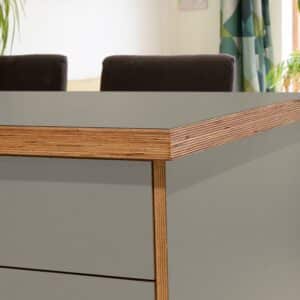 Formica Sarum Grey F2770 Matte58 Laminate 1 side Birch Ply Worktop Island  3030x1200x32mm