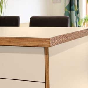 Formica Seringa F2273 Matte58 Laminate 1 side Birch Ply Worktop Island  3030x1200x32mm