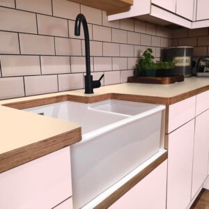 Formica Seringa F2273 Matte58 Laminate 1 side Birch Ply Worktop (Pair) 2x3030x640x32mm