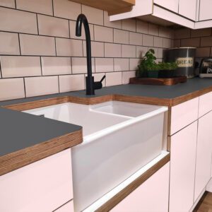 Formica Storm F7912 Matte58 Laminate 1 side Birch Ply Worktop (Pair) 2x3030x640x32mm