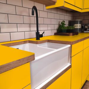 Formica Sun F4155 Matte58 Laminate 1 side Birch Ply Worktop (Pair) 2x3030x640x32mm