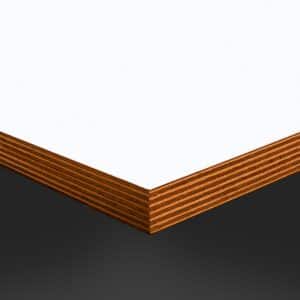 Formica Super White F2696 Matte58 Laminate 1 Side Birch Ply Table Top (Pack of 10) 596x596x20mm