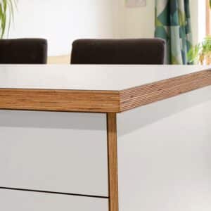 Formica  Surf F7923 Matte58 Laminate 1 side Birch Ply Worktop Island  3030x1200x32mm