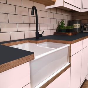 Formica Terril F2297 Matte58 Laminate 1 side Birch Ply Worktop (Pair) 2x3030x640x32mm
