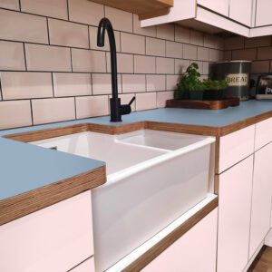 Formica Thistle F7880 Matte58 Laminate 1 side Birch Ply Worktop (Pair) 2x3030x640x32mm