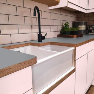 Formica Tornado F1535  Matte58 Laminate 1 side Birch Ply Worktop (Pair) 2x3030x640x32mm