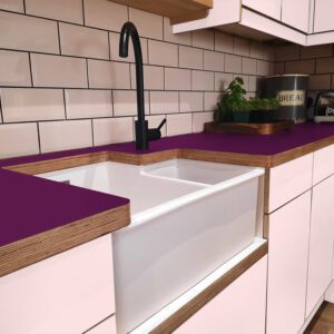 Formica Viola F5345 Matte58 Laminate 1 side Birch Ply Worktop (Pair) 2x3030x640x32mm