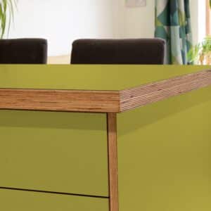 Formica Wasabi F5341 Matte58 Laminate 1 side Birch Ply Worktop Island  3030x1200x32mm