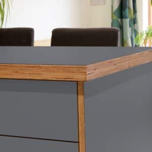 L & P Grey 012  Satin Laminate 1 side Birch Ply Worktop Island  3030x1200x32mm