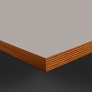 L & P Grey 017 Satin Laminate 1 side Birch Ply Table Top (Pack of 10) 596x596x20mm