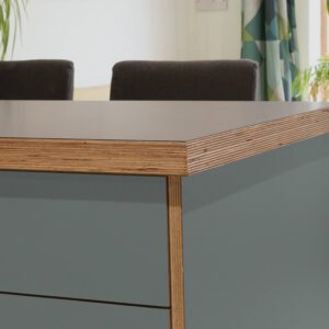 L & P Grey 019  Satin Laminate 1 side Birch Ply Worktop Island  3030x1200x32mm