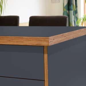 L & P Grey 021  Satin Laminate 1 side Birch Ply Worktop Island  3030x1200x32mm