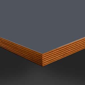 L & P Grey 021  Satin Laminate 1 side Birch Ply Table Top (Pack of 10) 596x596x20mm
