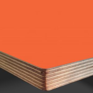 L & P Orange 002 Satin Laminate Faced Birch Ply Furniture Board 3030x1200x20mm