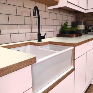 Formica Pearl F7934 Matte58 Laminate 1 side Birch Ply Worktop (Pair) 2x3030x640x32mm