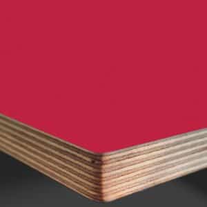L & P Red 001 Satin Laminate Faced Birch Ply Furniture Board 3030x1200x20mm