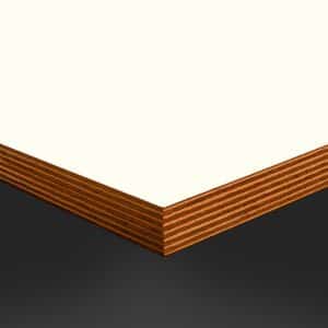 L & P White Throughout SC1  Satin Laminate 1 Side Birch Ply Table Top (Pack of 10) 596x596x20mm