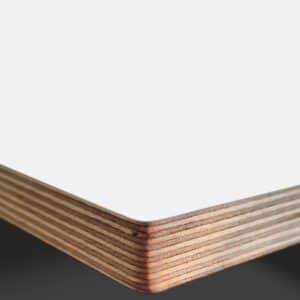 L & P White 009 Satin Laminate Faced Birch Ply Furniture Board 3030x1200x20mm
